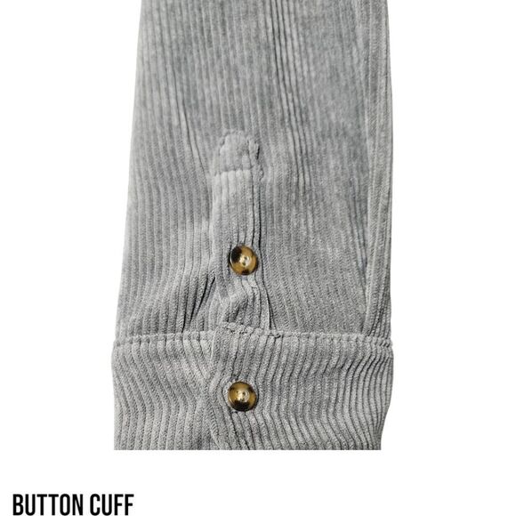 NINE. EIGHT NEW YORK Women's Silverado Sage Long Sleeve Corduroy button Up Tunic - Picture 7 of 16